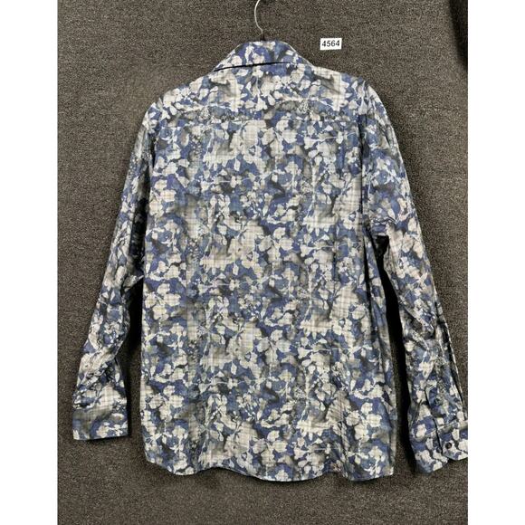 Avenue 21 Button Down Shirt Floral Print Mens Sz 3XL Blue 100% Cotton - Picture 2 of 7